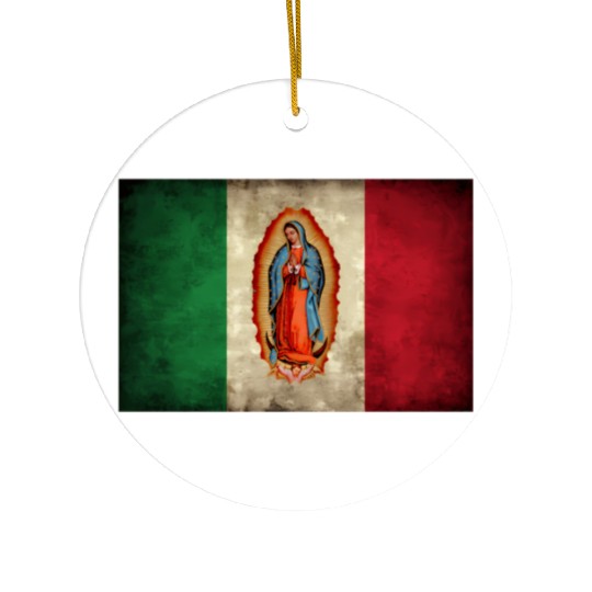 Our Lady Virgen De Guadalupe Mecan Flag Ceramic Ornaments