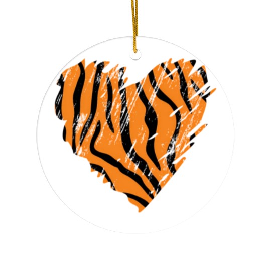 Heart Tiger Print Ceramic Ornaments