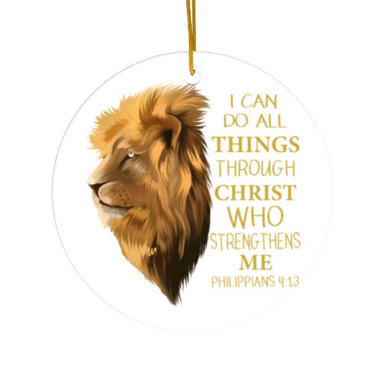 Philippians 4 13 Religious Lion Verses Christian Ceramic Ornaments