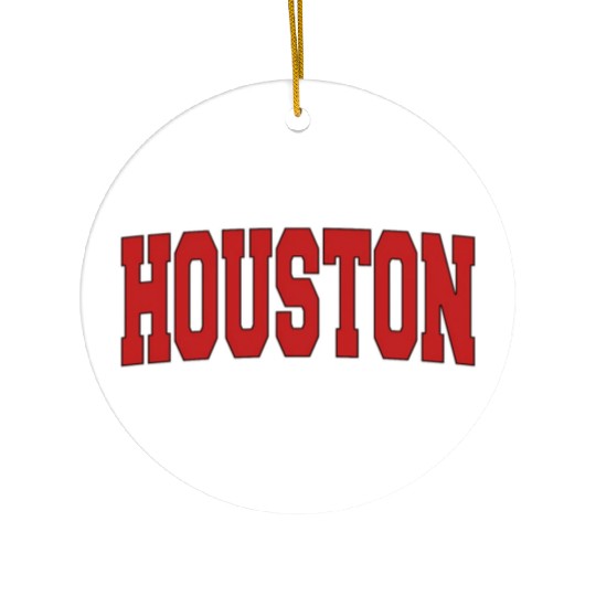 Houston Tx Texas Varsity Style Usa Sports Ceramic Ornaments