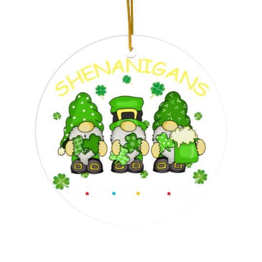 St Patrick'S Day Shenanigans Squad Three Gnomes Ceramic Ornaments