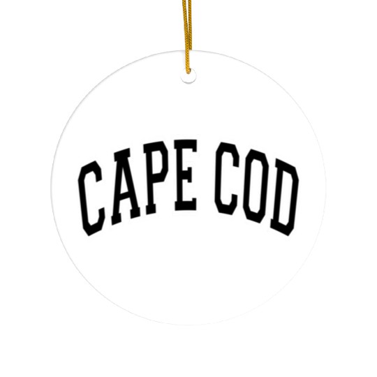 Cape Cod Massachusetts Varsity Style Black Text Ceramic Ornaments