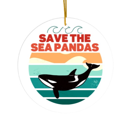 Rescue Killer Whale Orcas Save The Sea Pandas Ceramic Ornaments