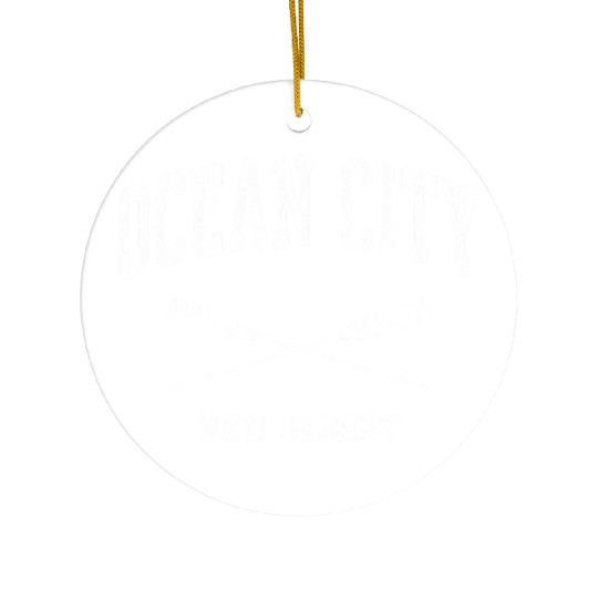Ocean City New Jersey Nautical Crossed Oars Ceramic Ornaments