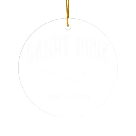 Sandy Hook New Jersey Nautical Crossed Oars Ceramic Ornaments