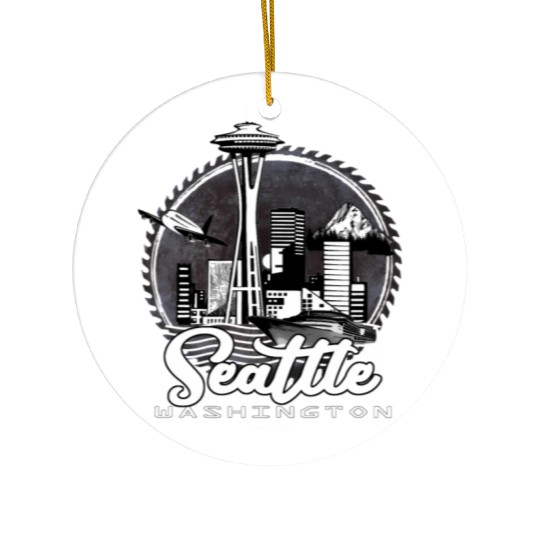 Seattle Pacific Northwest Emerald City Ceramic Ornaments