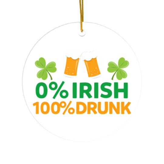 0 Irish 100 Drunk Saint Patrick'S Day Beer Ceramic Ornaments