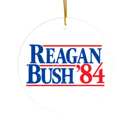 Reagan Bush '84 Republican Ceramic Ornaments