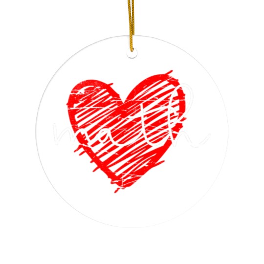 Math Heart - Math Teacher Heart Ceramic Ornaments