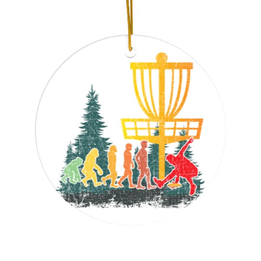 Disc Golf Evolution Of Disc Golfer Ceramic Ornaments