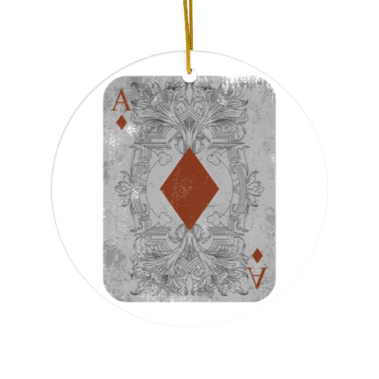 Poker Playing Cards Ace Of Diamonds Ceramic Ornaments
