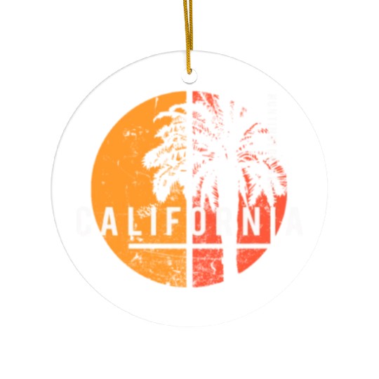 Huntington Beach California Cool Palm Tree Native Ceramic Ornaments