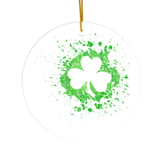 2-Sided Erin Go Bragh Shamrock Celtic Knot And Ceramic Ornaments