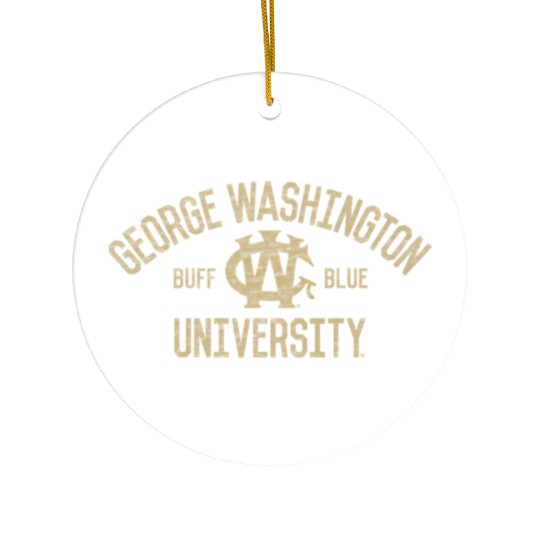 George Washington Colonials Arch Over Team Color Ceramic Ornaments