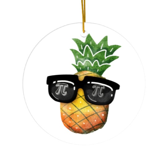 Pineapple Pi Day Ceramic Ornaments