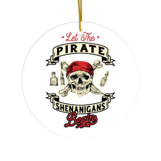 Let The Pirate Shenanigans Begin - Crossbones Ceramic Ornaments
