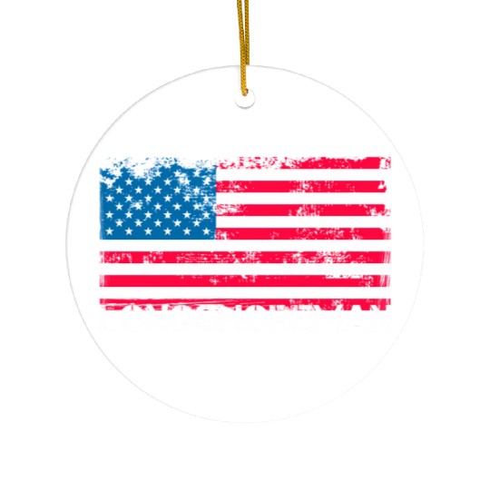 Patriotic Longshoreman Us Flag Ceramic Ornaments