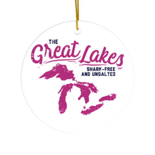 Great Lakes Shark Free Unsalted Summer Vacation Ceramic Ornaments