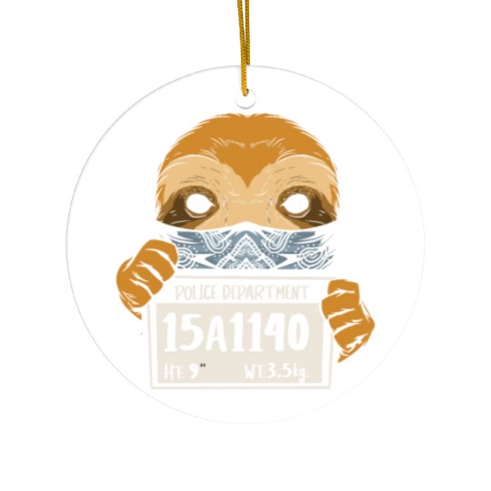 Sloth Mugshot Ceramic Ornaments