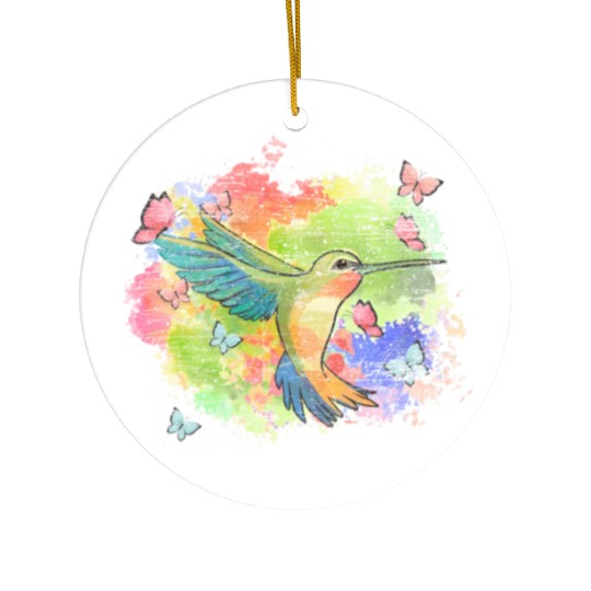 Beautiful Bird Animal Colorful Hummingbird Ceramic Ornaments