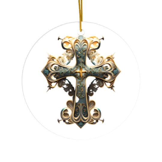 Jesus Cross Painting Ceramic Ornaments