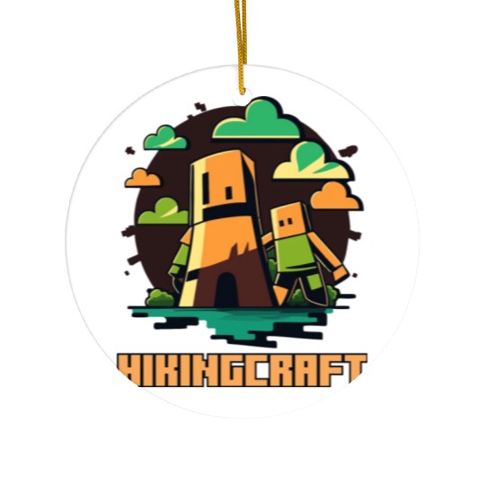 Square People Nature Hiking Ceramic Ornaments