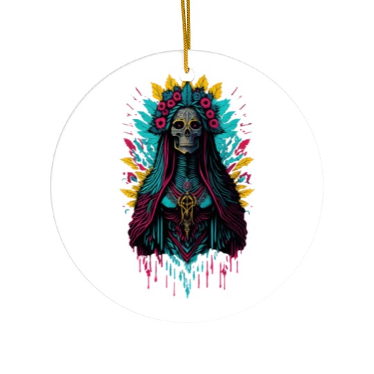 Santa Muerte de Guadalupe Ceramic Ornaments