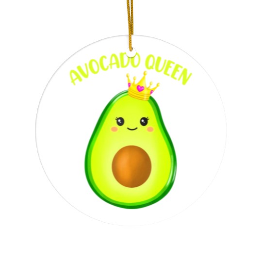 Avocado Vegan Queen Tiara Crown Wos Ceramic Ornaments