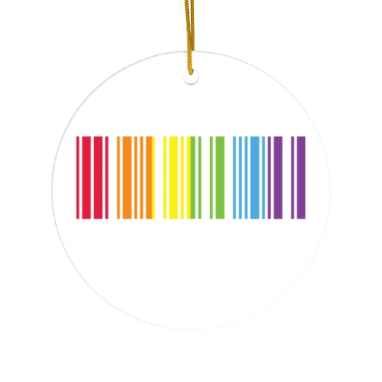 Pride Together, Rainbow Barcode : Pride Month Gift Ceramic Ornaments