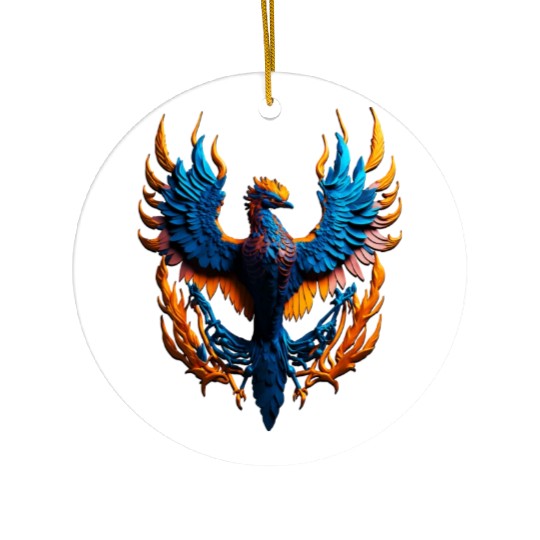 Neon Phoenix Ceramic Ornaments