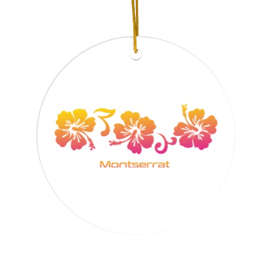 Montserrat Hibiscus Souvenir Vacation Ceramic Ornaments