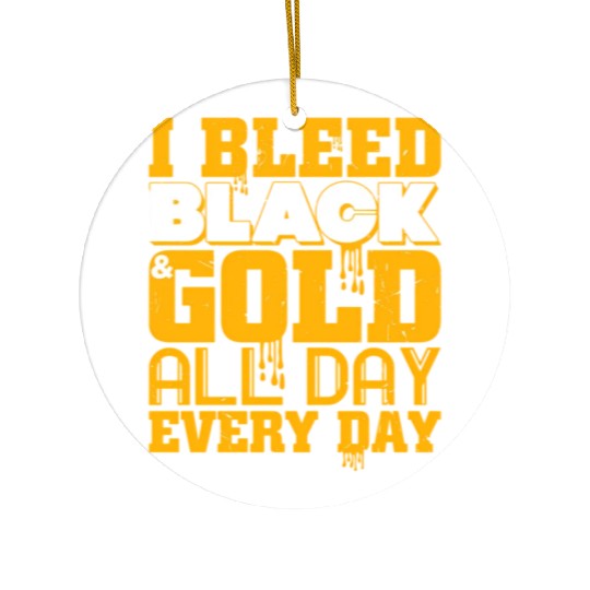 I Bleed Black And Gold Ceramic Ornaments