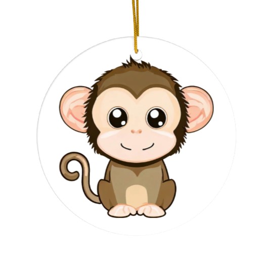 Cute, Joyful Monkey - Kawaii Style Ceramic Ornaments