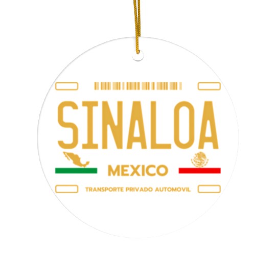 Sinaloa Meco License Plate Aesthetic Sinaloa Ceramic Ornaments