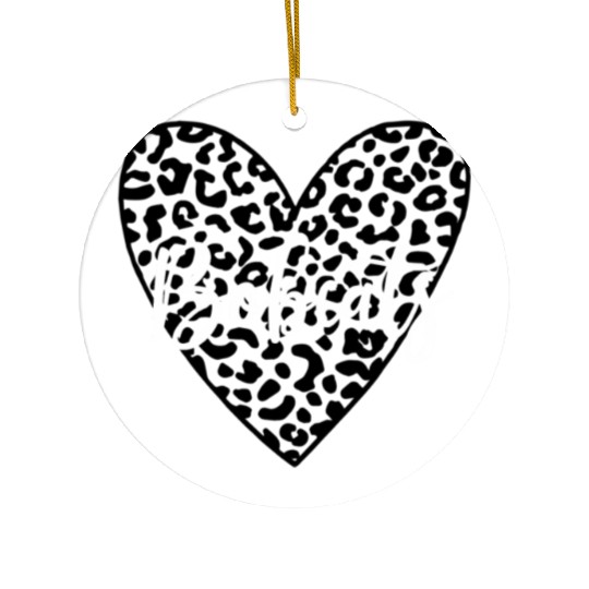 Bobcats School rit Mascot Leopard Heart Game Day Ceramic Ornaments