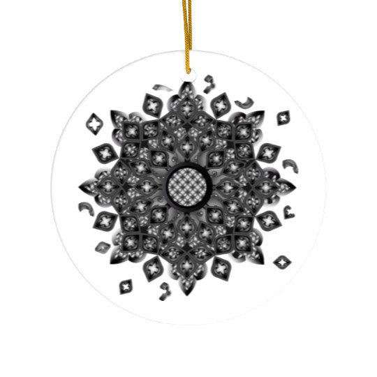 Gothic rosette stained glass ornament Ceramic Ornaments