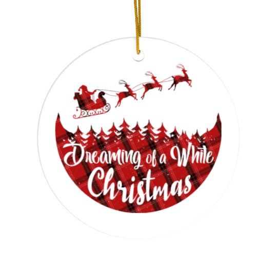 Dreaming of a White Christmas Ceramic Ornaments
