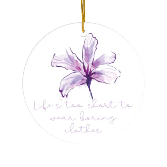 Purple Lily Flower surprise with quote Ceramic Ornaments