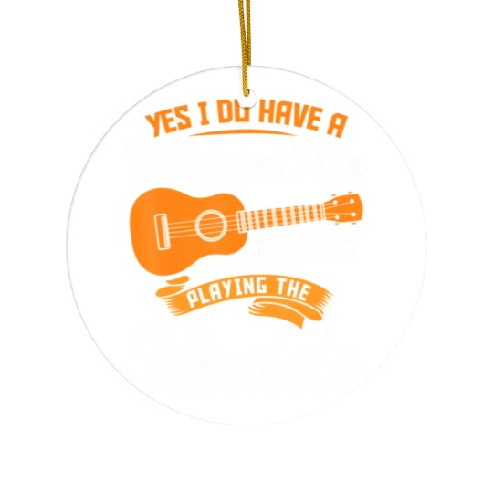 Funny Retirement Ukulele Player Guitar Ceramic Ornaments