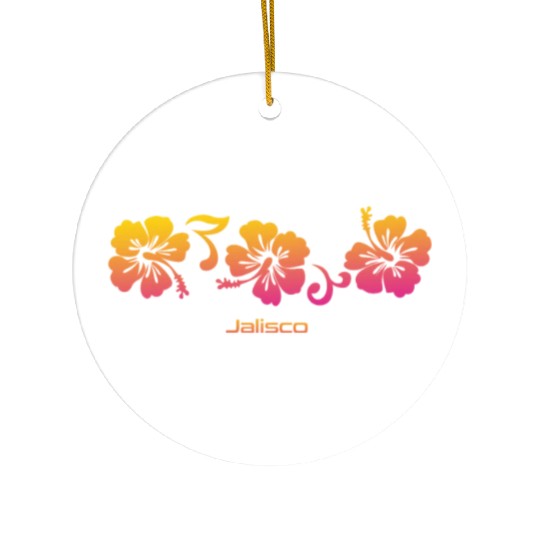 Jalisco Mexico Hibiscus Souvenir Vacation Ceramic Ornaments