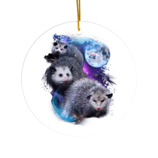 3 Moon Opossum Marsupial Rodent Opossum Novelty Ceramic Ornaments