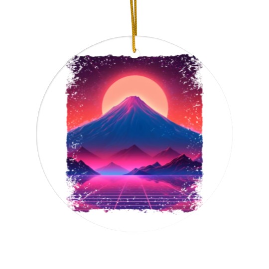Aesthetic Vaporwave Japan Sight Mount Fuji Volcano Ceramic Ornaments