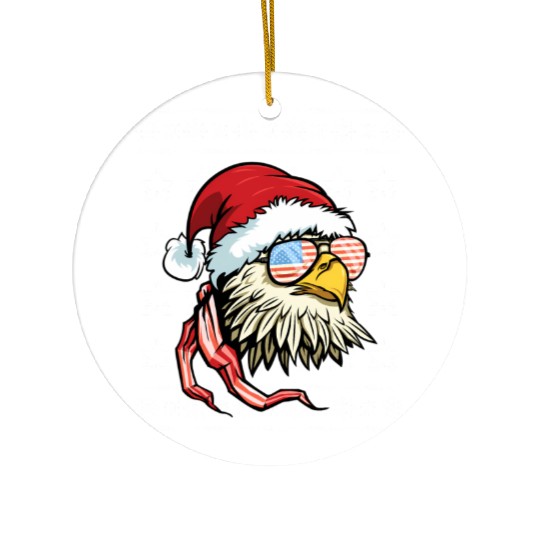 Ugly Usa Flag Bald Eagle Ceramic Ornaments