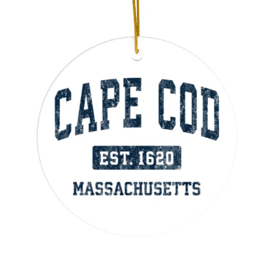 Cape Cod Massachusetts Ma Vintage Athletic Ceramic Ornaments