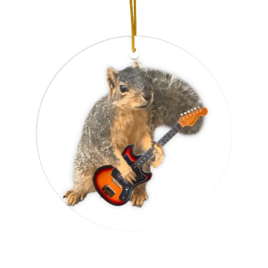 Squirrel Playing Guitar Ceramic Ornaments