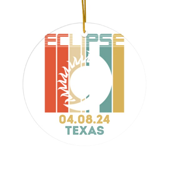 America Total Solar Eclipse 040824 Texas 2024 Ceramic Ornaments