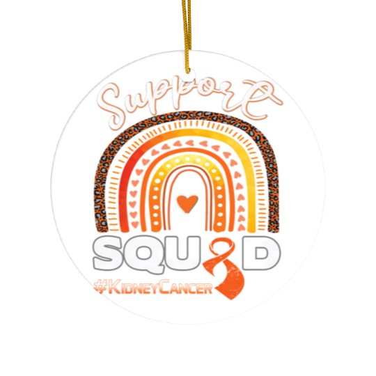 Kidney Cancer Support Squad Dark Blue Ribbon Ceramic Ornaments