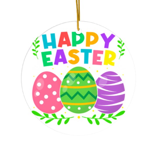 Happy Easter Day Bunny Eggs Easter Ceramic Ornaments