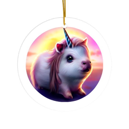 Guinea pig unicorn Ceramic Ornaments