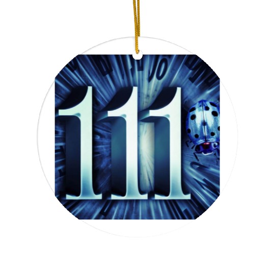 Aqua Charm: Lucky 1111 Ladybug Ceramic Ornaments